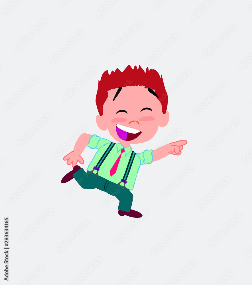 Businessman in casual style running smiling. Businessman in casual style running smiling.