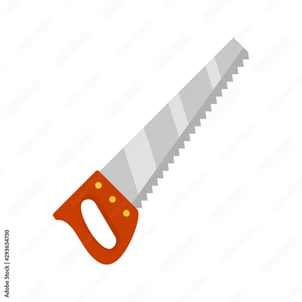 Hand saw icon. Flat illustration of hand saw vector icon for web design