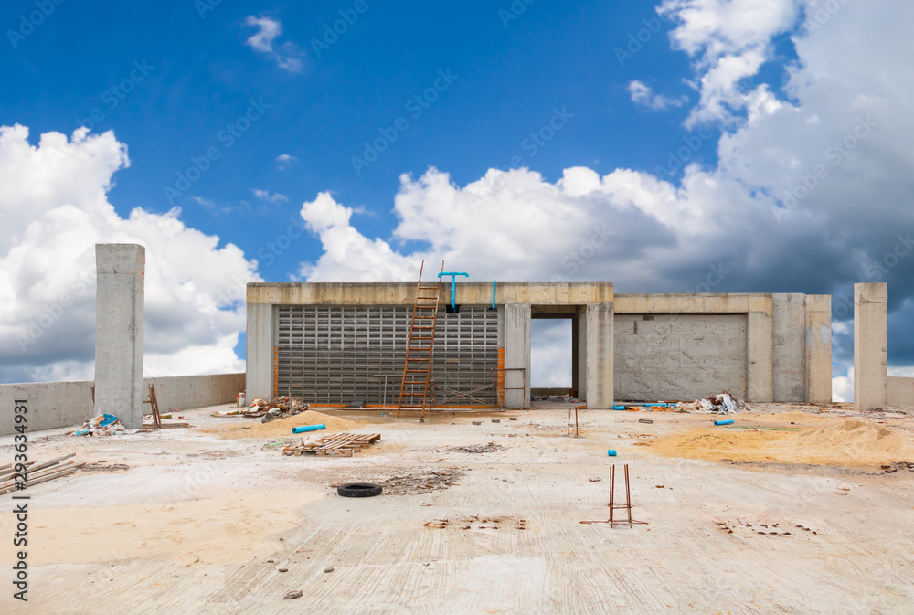 construction site high building and sky background construction site high building and sky background