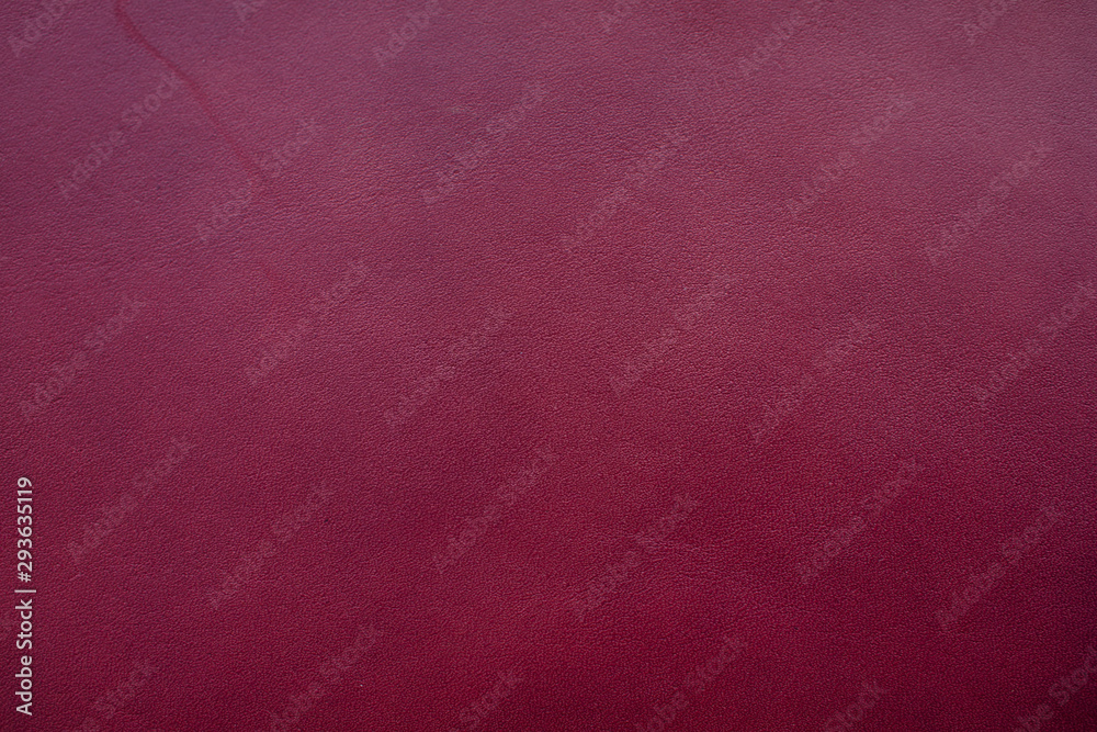 Fototapeta premium Real leather color Burgundy texture made from cow skin