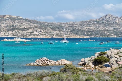 Idyllic beach in The Baja Sardinia, Sardinia Island, Italy. Destinatio scenics.