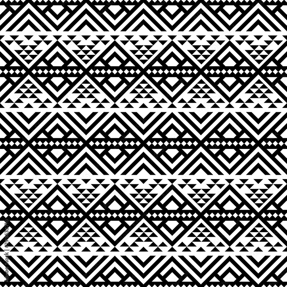 Seamless Geometric Pattern Design Black White Pattern for background or  wallpaper. tribal pattern vector seamless.Ethnic fabric texture.art  print.for home textile,blanket,cushion,clothing and backdrop 10504837  Vector Art at Vecteezy