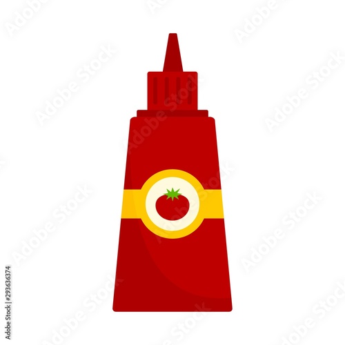 Ketchup bottle icon. Flat illustration of ketchup bottle vector icon for web design