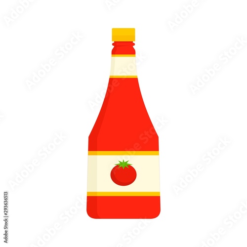 Natural ketchup bottle icon. Flat illustration of natural ketchup bottle vector icon for web design