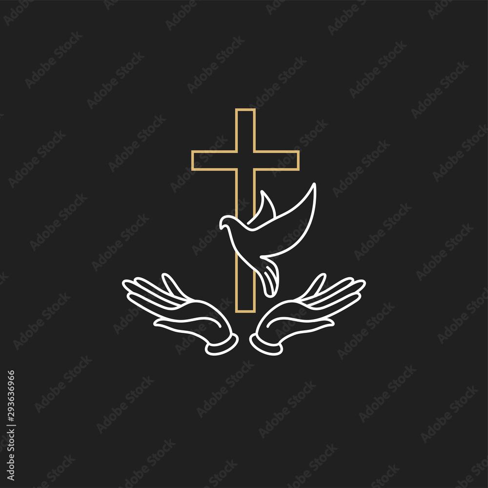 Vector illustration of Christianity symbol of Jesus Christ cross with