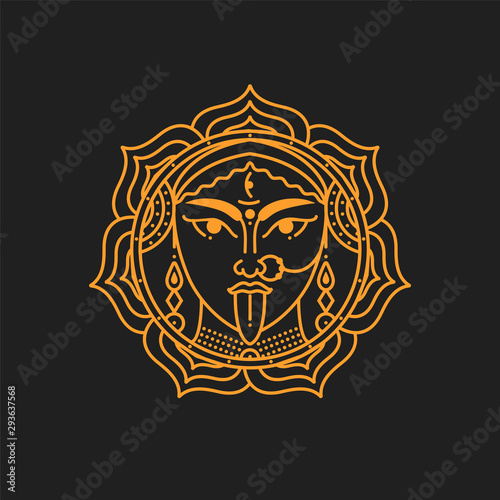 Vector illustration of goddess Durga. Culture and relidion symbolof India.