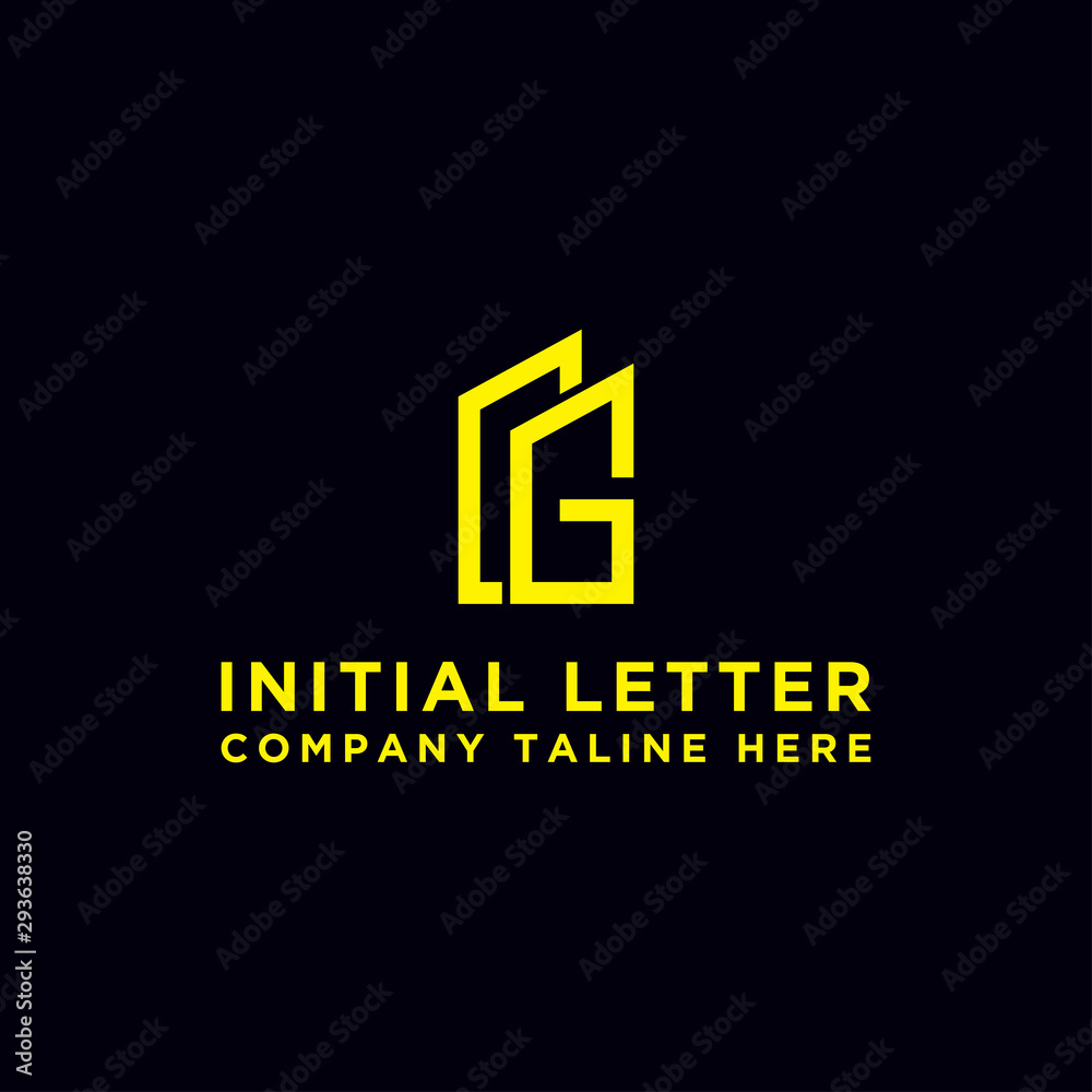 Initial concept of CG logo with building template vector for construction. Initial concept of CG logo with building template vector for construction.