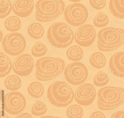 Bakery wrap with cinnamon bun seamless pattern