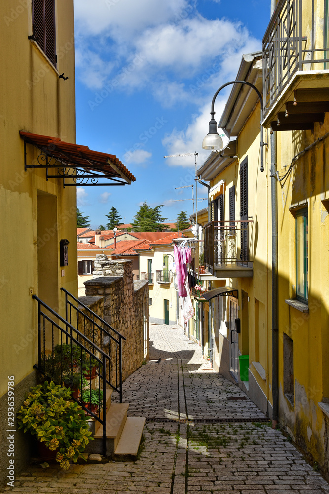 A small street in a southern Italian village, rebuilt after an earthquake in 1980.