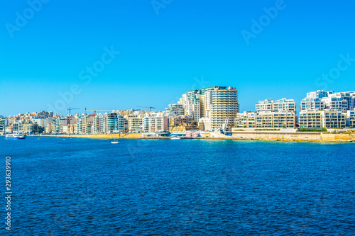 Landscape of the promenade and marina in Sliema