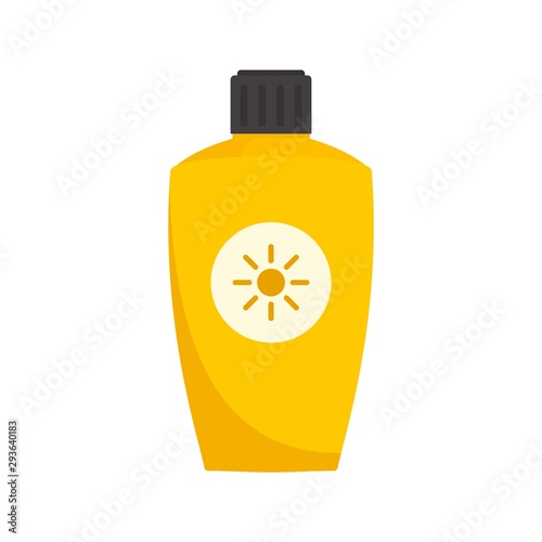 Uva sunscreen bottle icon. Flat illustration of uva sunscreen bottle vector icon for web design