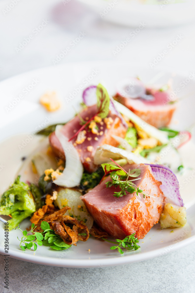 Fine dining cuisine - french dish on the table Fine dining cuisine - french dish on the table
