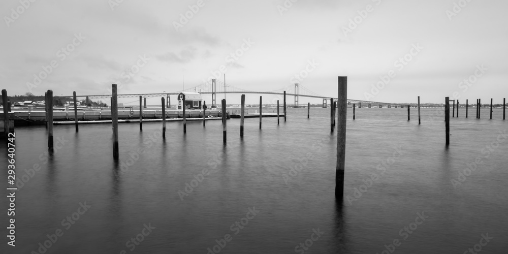 Suspension Bridge and Dock Pylons