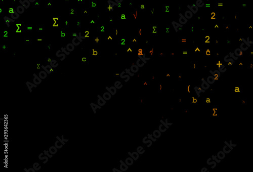Dark Green, Red vector pattern with arithmetic signs.
