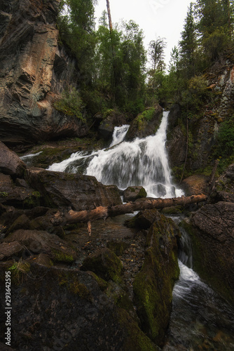Waterfall in Altai Mountain...