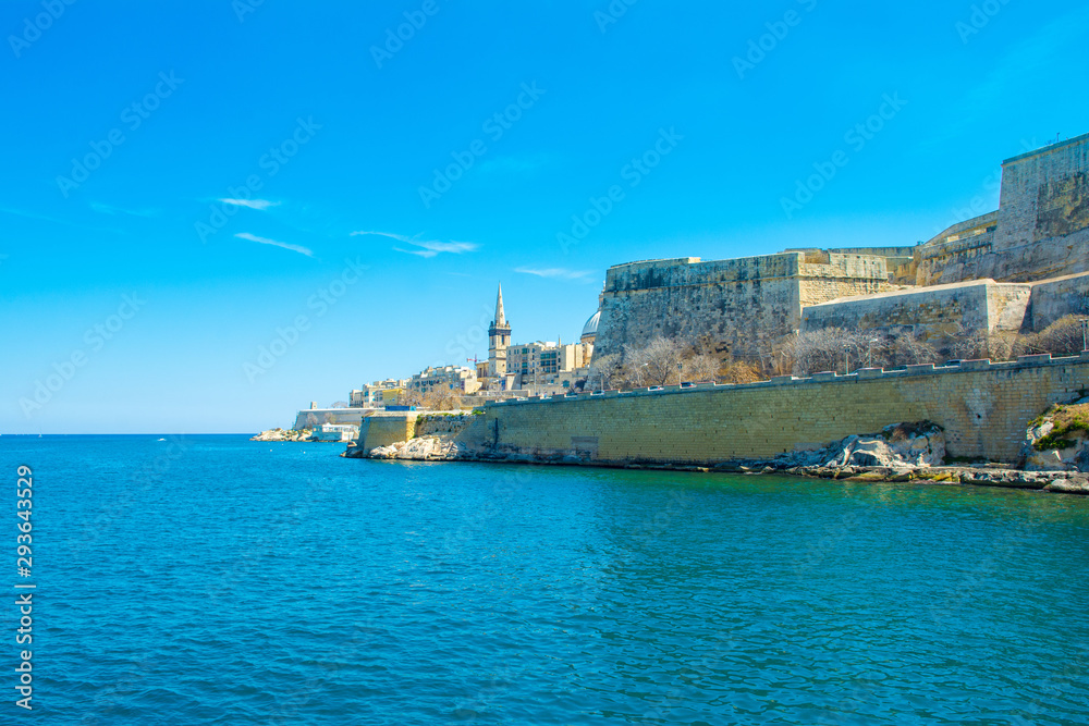 Beautiful landscape with a panoramic view of the Valletta
