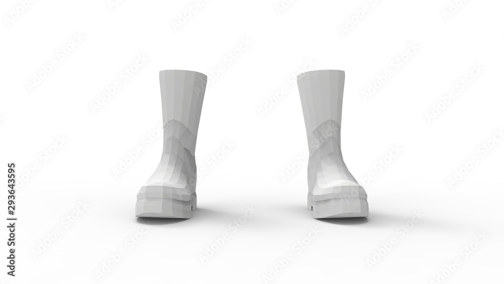 3d rendering of a pair of boots isolated in white background 3d rendering of a pair of boots isolated in white background