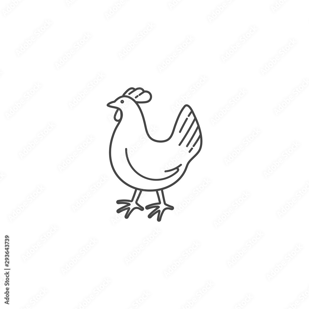 Vector design emblem and icon in linear style - chiken meat products - healthy food. Vector design emblem and icon in linear style - chiken meat products - healthy food.