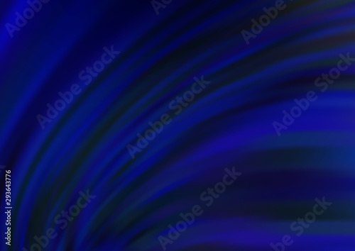 Dark BLUE vector backdrop with bent lines. Blurred geometric sample with gradient bubbles. Pattern for your business design.