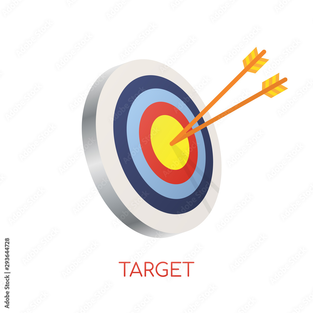 Target with an arrow flat icon concept market goal vector picture image. Concept target market. Target with an arrow flat icon concept market goal vector picture image. Concept target market.