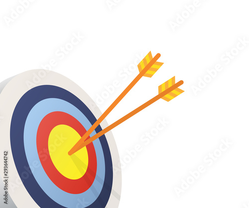 Target with an arrow flat icon concept market goal vector picture image. Concept target market.