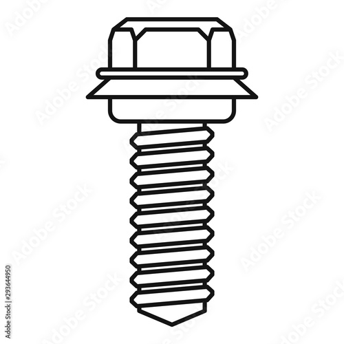 Furniture screw bolt icon. Outline furniture screw bolt vector icon for web design isolated on white background