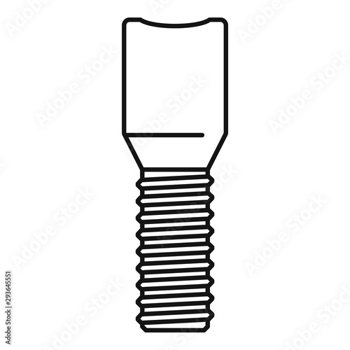 Construction screw bolt icon. Outline construction screw bolt vector icon for web design isolated on white background