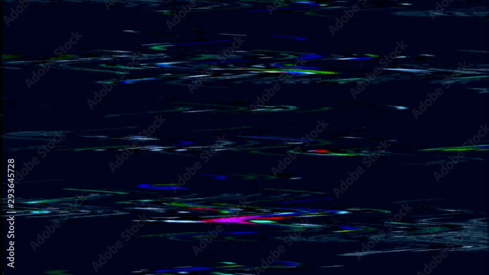 VHS screen glitch motion. Video signal error. RGB static noise.