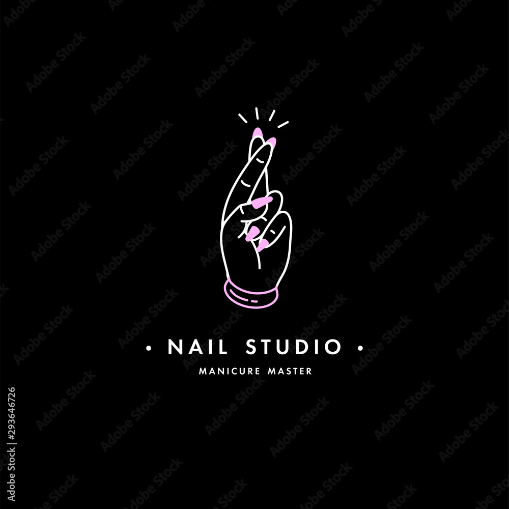 Vector emblem, badge or logo design templates for nail studio, beauty ...