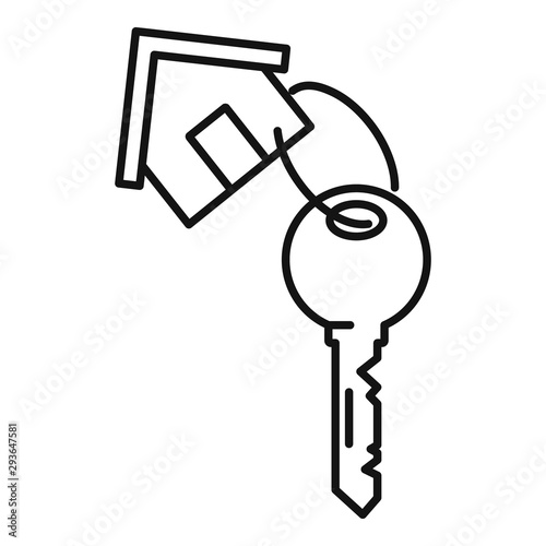 House key mortgage icon. Outline house key mortgage vector icon for web design isolated on white background
