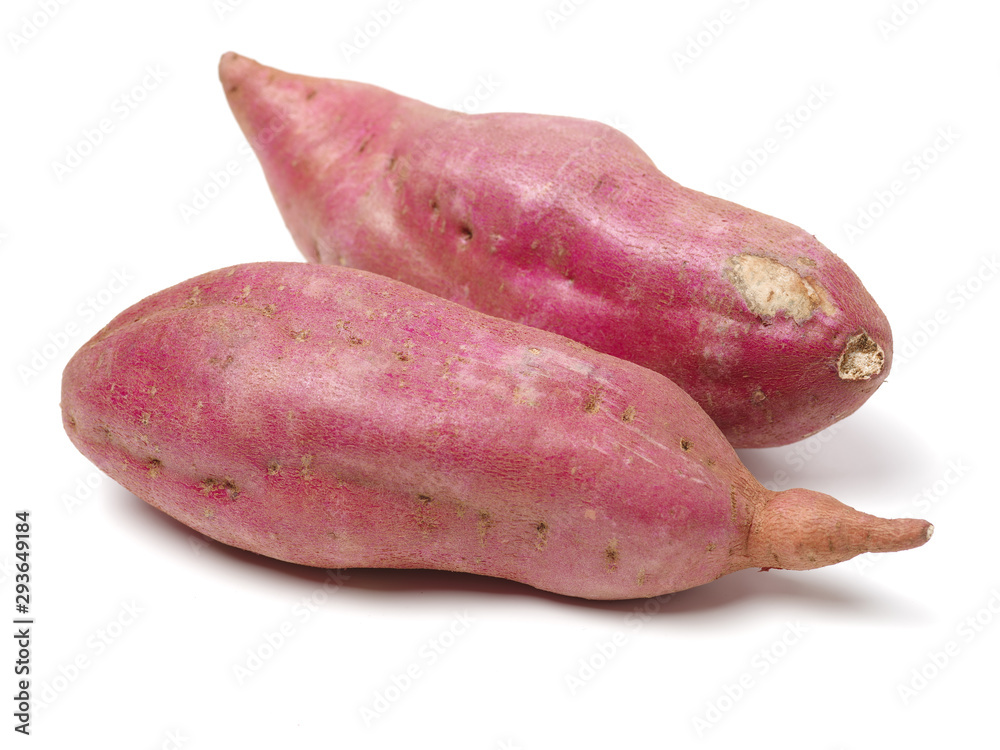 sweet potatoes on the white background sweet potatoes on the white background