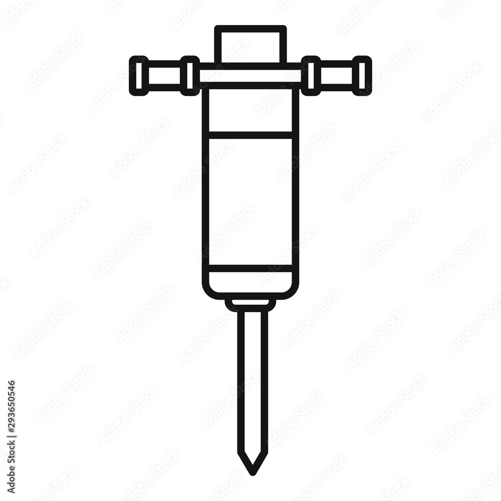 Coal hand drill machine icon. Outline coal hand drill machine vector icon for web design isolated on white background Coal hand drill machine icon. Outline coal hand drill machine vector icon for web design isolated on white background