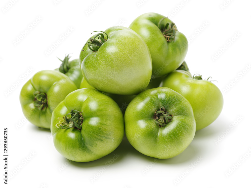 fresh green tomato isolated on white background fresh green tomato isolated on white background