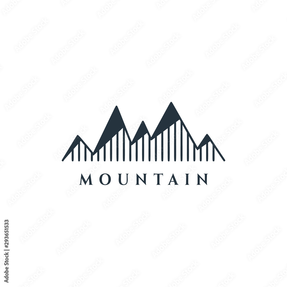 Mountain Vector Design. Modern mountain logo. Mountain icon.