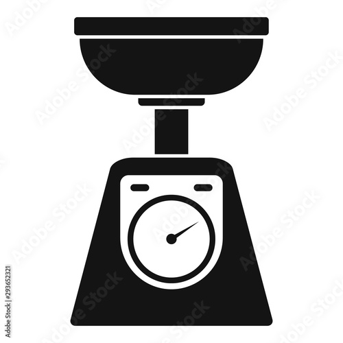 Measure kitchen scales icon. Simple illustration of measure kitchen scales vector icon for web design isolated on white background