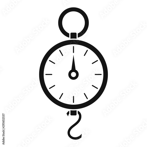 Hand round scales icon. Simple illustration of hand round scales vector icon for web design isolated on white background