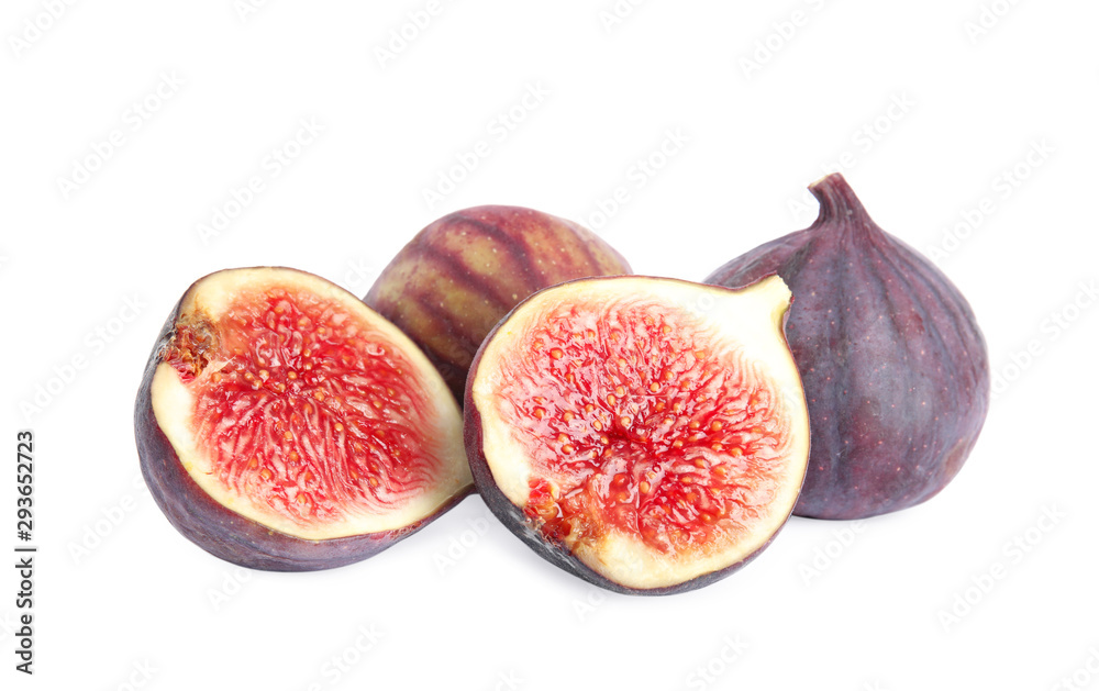 Tasty fresh fig fruits on white background Tasty fresh fig fruits on white background
