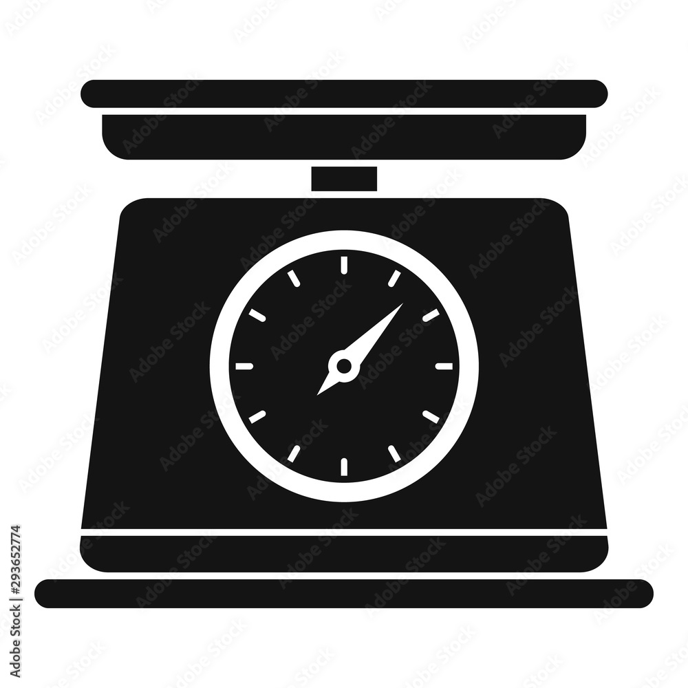 Vegetables scales icon. Simple illustration of vegetables scales vector icon for web design isolated on white background