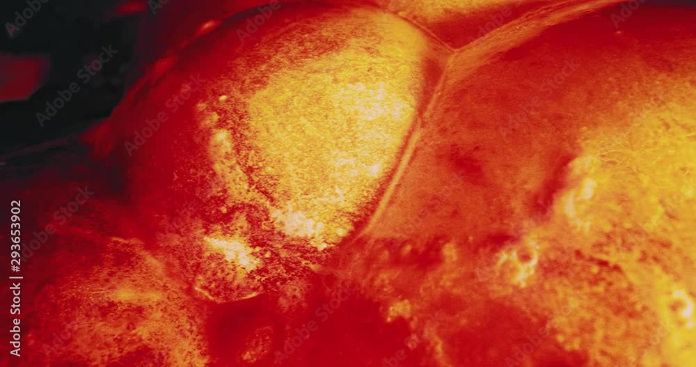 Hot Magma Boiling Surface with Bubbles. Abstract Art composition. Macro. Hot Magma Boiling Surface with Bubbles. Abstract Art composition. Macro.