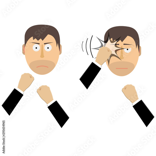 Fist fight. Fight. Vector illustration
