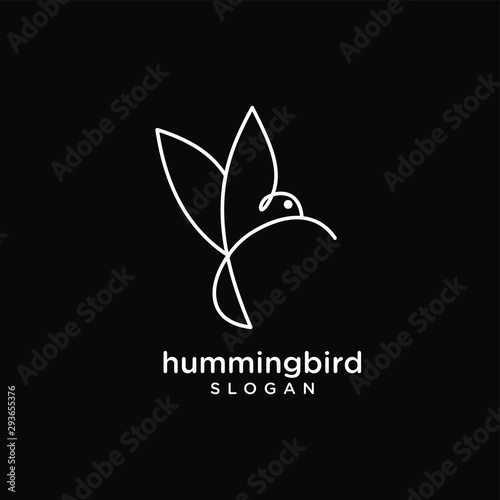 humming bird line logo icon designs