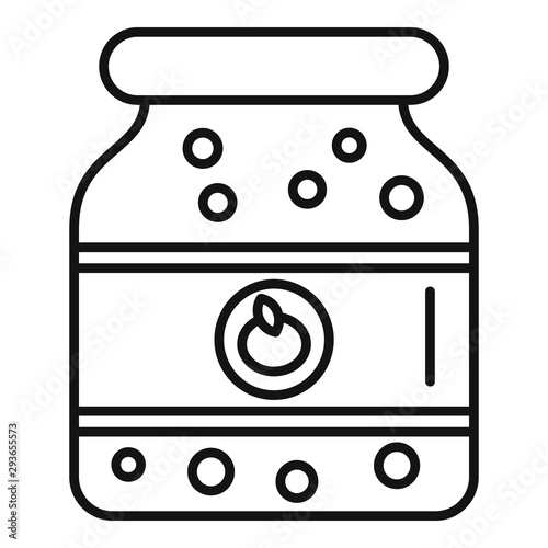 Orange jam jar icon. Outline orange jam jar vector icon for web design isolated on white background