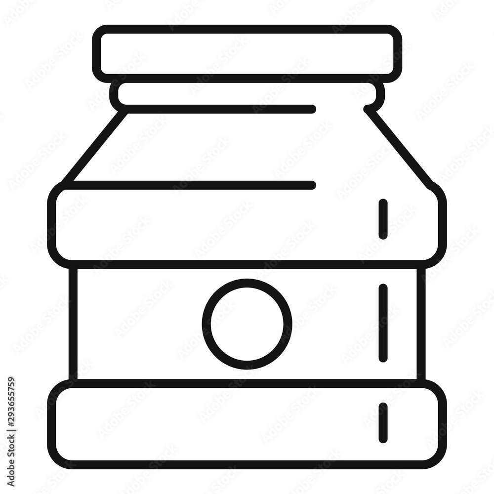 Vegan jam jar icon. Outline vegan jam jar vector icon for web design isolated on white background Vegan jam jar icon. Outline vegan jam jar vector icon for web design isolated on white background