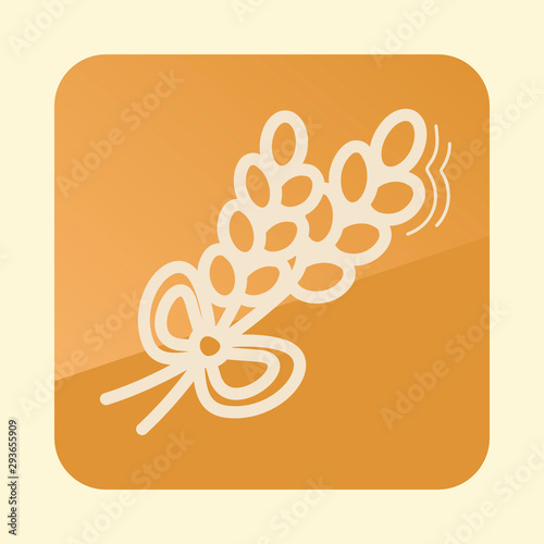 Spikelets wheat outline icon. Harvest Thanksgiving