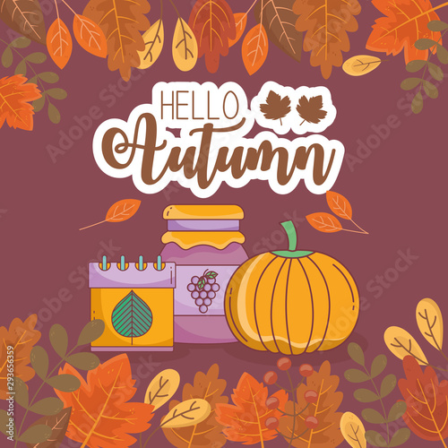 marmalade jar hello autumn design icon