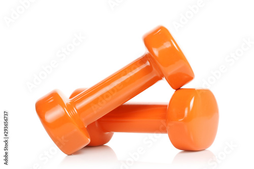 Quadro su tela orange dumbbells