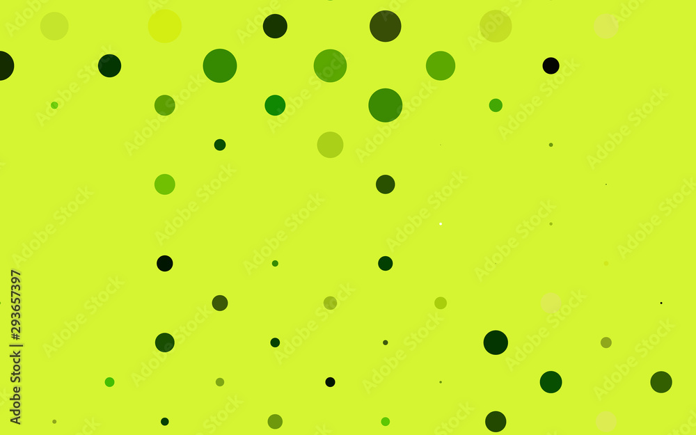 Light Green vector background with bubbles. Beautiful colored illustration with blurred circles in nature style. Template for your brand book.