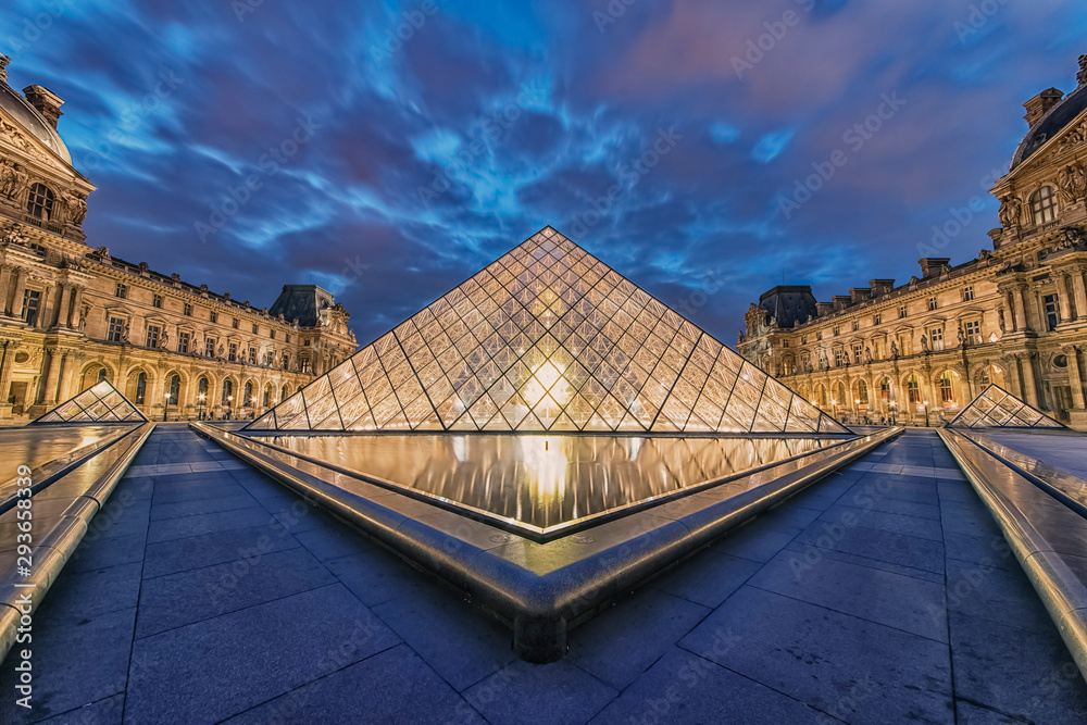 Louvre museum in evening Stock Photo Adobe Stock