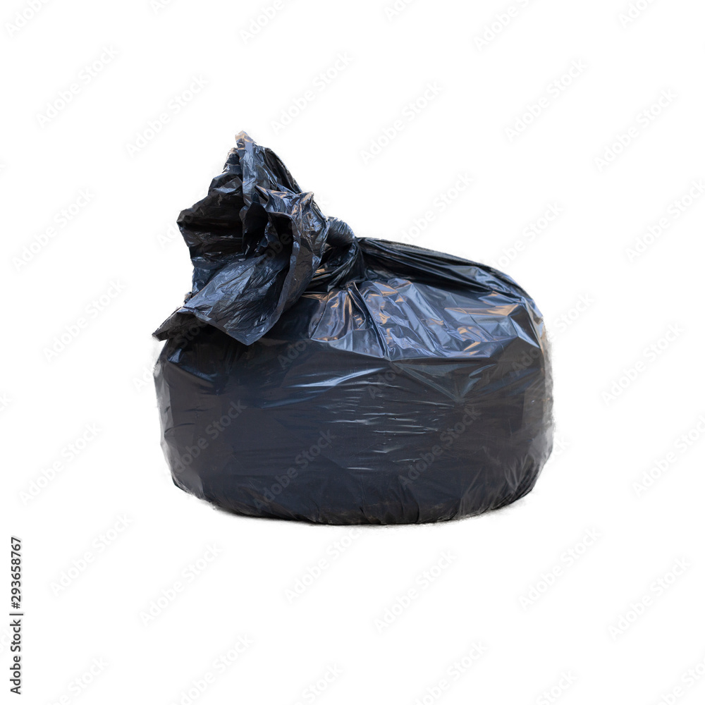 black garbage bag isolated on white black garbage bag isolated on white