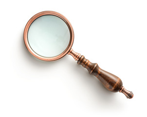 Magnifying glass isolated on white background